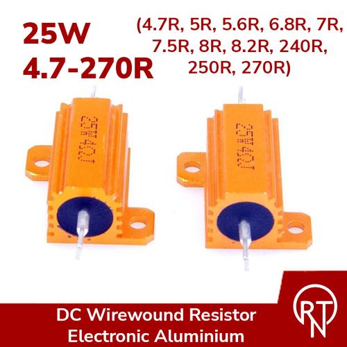 3 Résistances Aluminium 25W 1.27 K Ohm Sfernice – NOS (New Old Stock) – Lot De 3 Pièces
