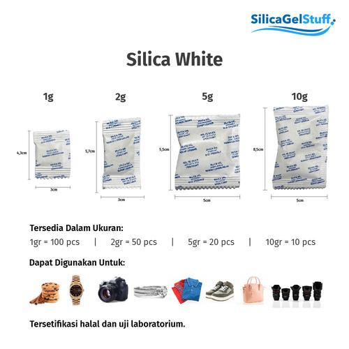 Jual silica gel white 1 pack isi 100 sachets 1 gram Jakarta Pusat silicagelstuff Tokopedia