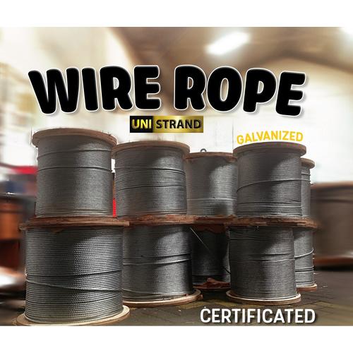 Jual Wire Rope / Kawat Seling Baja 8 mm 6x12 7FC Galvanized UNISTRAND ...
