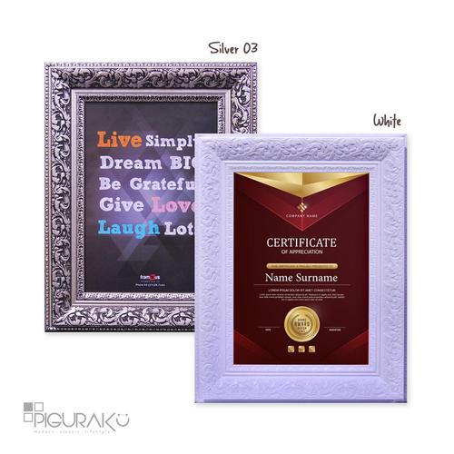 Jual Bingkai Sertifikat A4 Ukir Lebar Frame 6 Cm White Kota Surabaya Framous Klampis