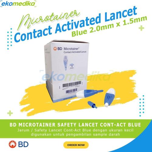 Jual BD LANCET CONTACT ACTIVATED / BLUE LANCET / BD MICROTAINER SAFETY