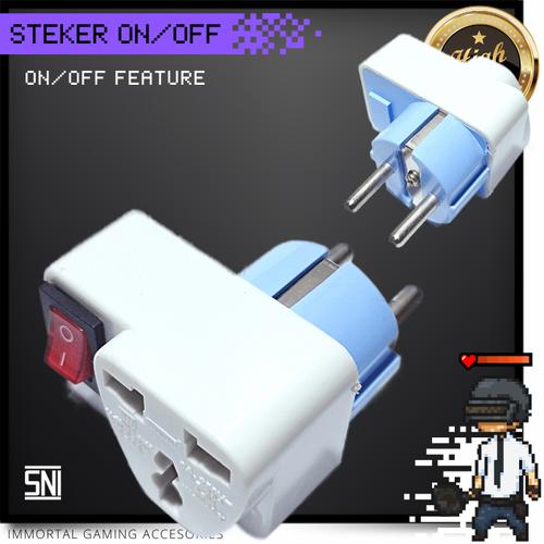 Jual [IM] Steker Saklar ON/OFF Stop Kontak Colokan Listrik Tombol ON ...