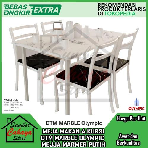 Jual [Kargo] MEJA MAKAN 4 KURSI DTM MARBLE OLYMPIC MEJJA MARMER PUTIH ...