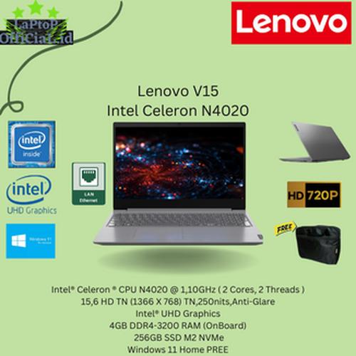 Jual LAPTOP LENOVO V15 Intel Celeron N4020 4GB/512GB SSD 14
