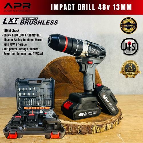 Jual impact drill cordless 48v mesin bor beton Jld baterai full