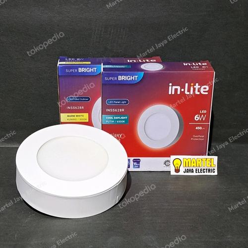 Jual LAMPU PANEL DOWNLIGHT OB LED INLITE INSS628R BULAT 6 WATT - Putih ...