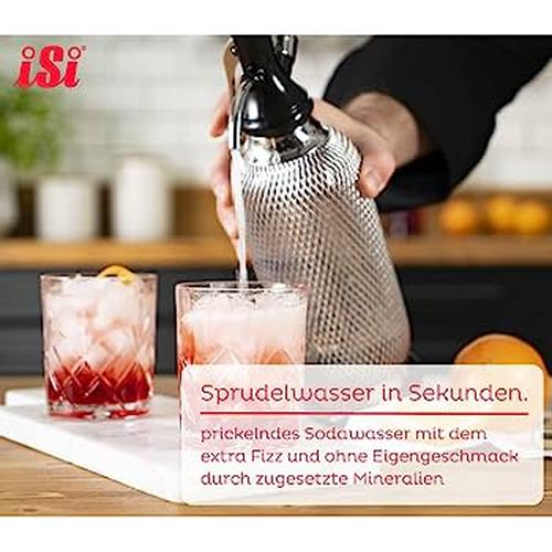 ISi North America Soda Siphon Classic - Sodamaker De Malla Para Hacer Bebidas Carbonatadas, 1 Cuarto De Galón, Acero Inoxidable, Plata