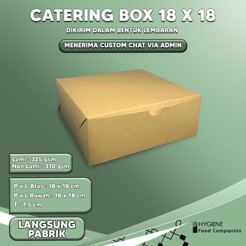 Promo katering box 18x18 / dus katering eco kraft laminasi tebal 325