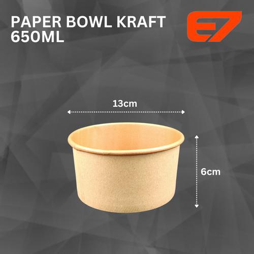 Jual Paper Rice Bowl Brown Kraft 650ml + Lid Jakarta Utara ECO7 FOOD PACKAGING Tokopedia