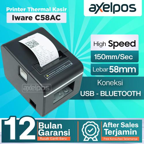 Promo Printer Thermal Kasir 58mm Auto Cutter Iware C58AC Usb Bluetooth