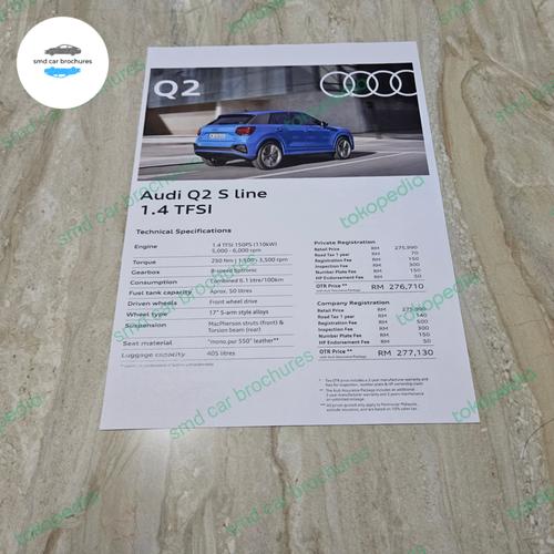 Jual brosur katalog mobil audi q2 s line 2023 flyer malaysia Kota