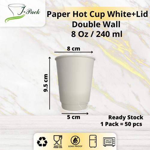 Jual Paper Hot Cup Double Wall 8 Oz Putih - Per 50pcs - Jakarta Utara ...