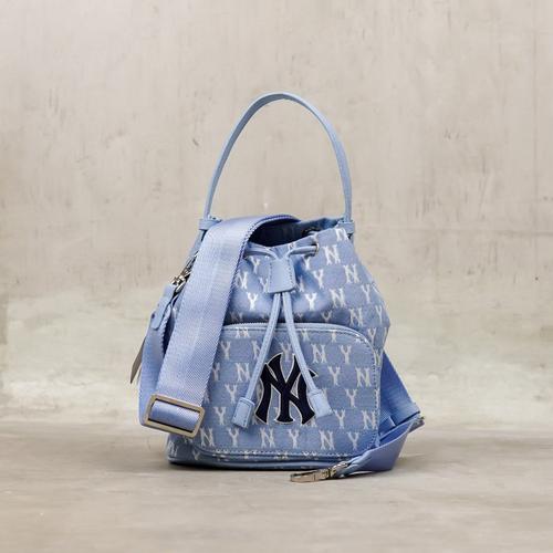Jual MLB NY Monogram Navy Bucket Bag in Blue Kota Bandung