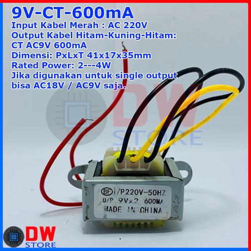 Jual Trafo Transformer Power Supply CT nonCT 220V AC 6V 9V 12V 15V ...