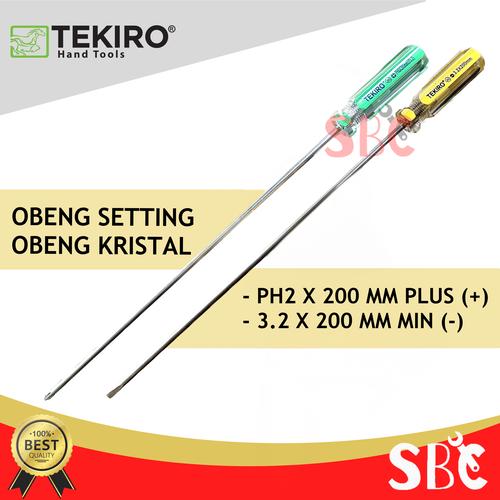 Jual TEKIRO Obeng Kristal Setting 3.2 x 200 mm Plus + Min - 3.2mm x ...