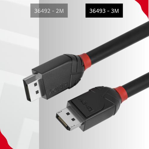LINDY 2m DisplayPort 1.2 Kabel – Black Line Für Hochauflösende Verbindungen