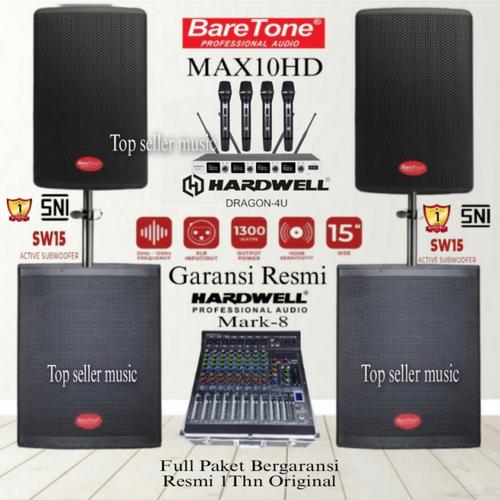 Promo Paket Sound System Terbaik 2 Sub BareTone SW15 Speaker MAX10HD