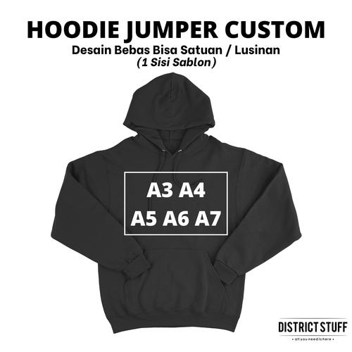 Jual Hoodie Jumper Custom Sablon Gambar Satuan A5, XXL Kota