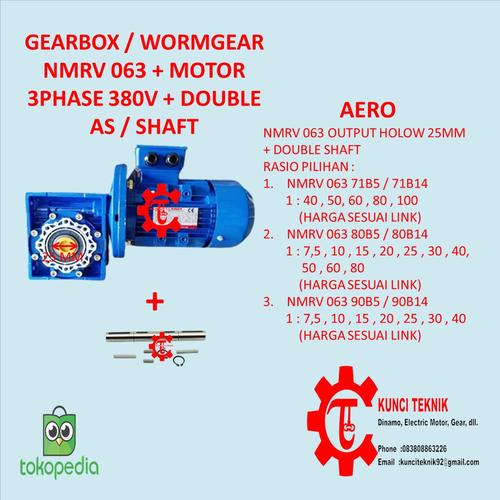 Motore Cambio Huangyan Sahne NMRV 063 20:1 Con Motore Asincrono Trifase Y2-80M2-4208V - Foto 3