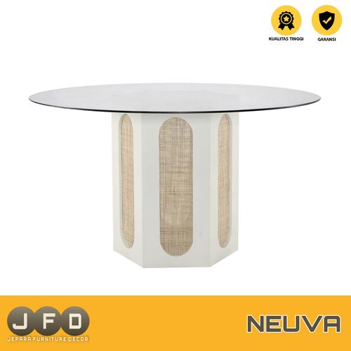 Round Table Kaca Jual Meja Makan Kaca Minimalis Modern Nouva Cane Round Dining Table ...