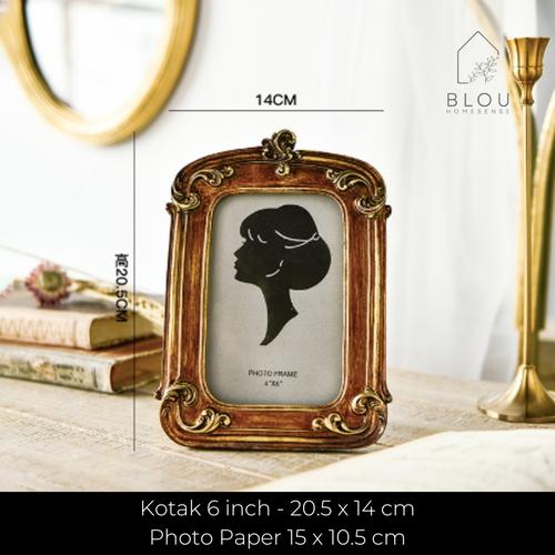 Jual Blou Frame Foto American retro resin photo frame wall hanging gold ...