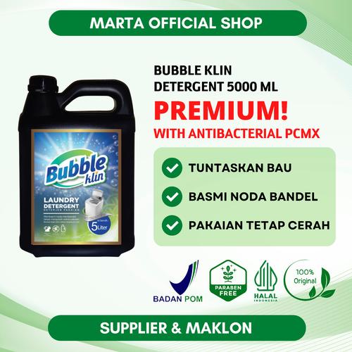 Promo Sabun Cuci Baju Laundry 5 Liter Cair Detergen Bubble Klin Refill