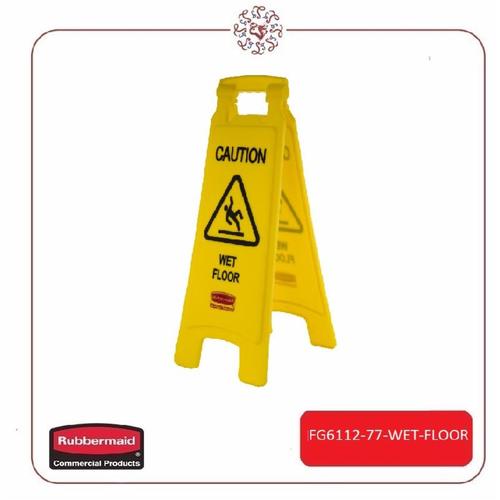 Rubbermaid® Commercial "Caution Wet Floor" Sign, 11 X 12 X 25, Yellow