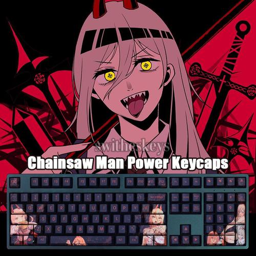 Jual 108 Keys Chainsaw Man Power Keycaps Cherry Profile Anime Jakarta
