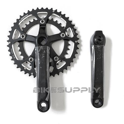 Pédalier BiknGreen Vintage 165mm - 46/30 Dents, BCD 110mm, Avec Bague Argent