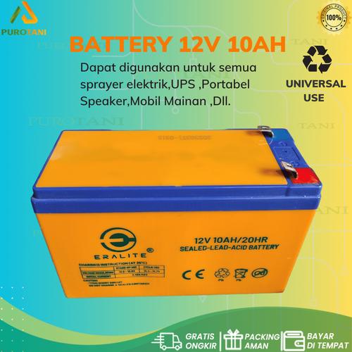 Jual Accu Battery 10ah 12V Aki Baterai 10 Ah 12 Volt Eralite Kab. Purworejo Purotani.ID