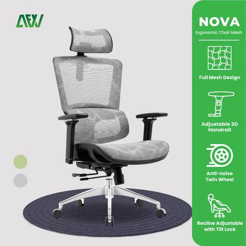 Promo NOVA Ergonomic Chair Kursi Kantor Mesh Kursi Kerja Hijau