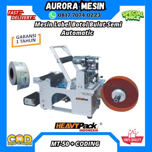 Jual MESIN LABELING BOTOL BULAT STIKER ROLLL SEMI AUTO MT-50+CODING ...