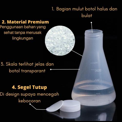 Jual Tabung Ukur Lab Bentuk Labu Kerucut Erlenmeyer Flask Gelas Ukur ...