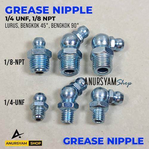 Jual Grease Nipple 1/4 UNF 1/8 NPT Napel Nipel Gris Nepel Gemuk 1