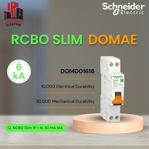 Jual New RCBO Slim 1P + N 30mA 16A - DOMD01616 - Schneider Electric ...