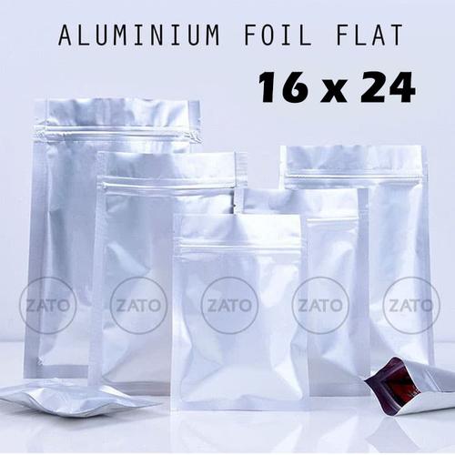 Jual 16x24 SILVER FLAT ALUMINIUM FULL - Plastik klip packaging kemasan ...
