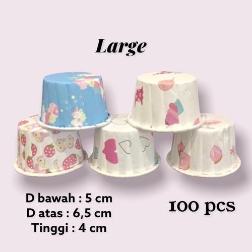 Jual Paper Cup Cake Large/ Moma Cup/Muffin Cup Curling Large 100 pcs ...