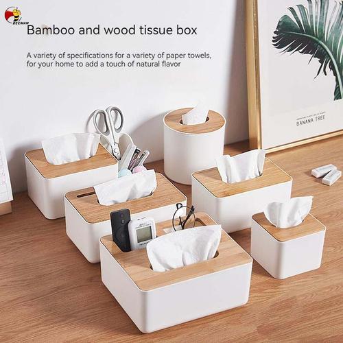 Promo Kotak Tisu Minimalis Box Tempat Tissue ZJ Kayu Nordic Bamboo Slot ...