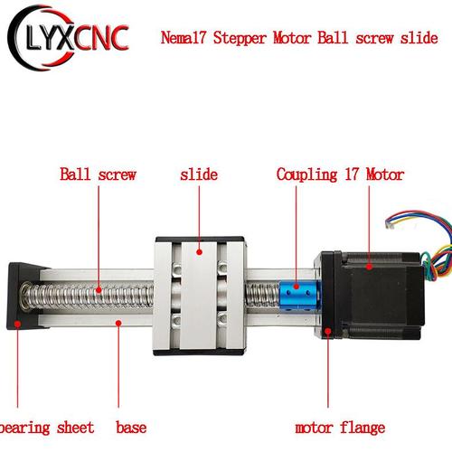 Jual DT002 1204 Ball Screw Linear Slide Long Stage Actuator Stroke 400 ...