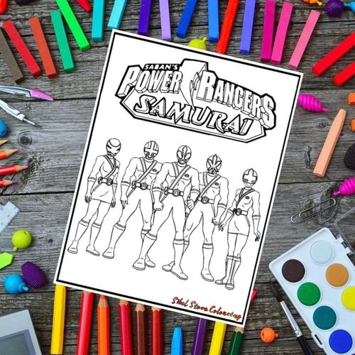 Jual Kertas Mewarnai Gambar Power Rangers Samurai (12 Lembar) - Kertas ...