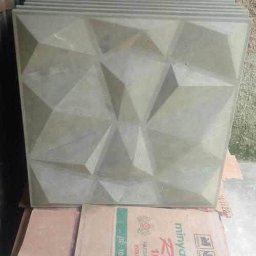 Jual Roster tempel wal 3D beton motip diamon - Abu-abu, 30x30cm ...