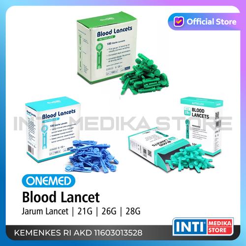 Jual ONEMED Blood Lancets Autoclick 21G / 26G / 28G Refill Jarum