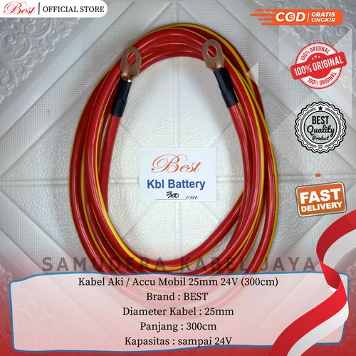 Jual Kabel Aki / Accu Mobil 25mm 12V--24V (300cm) - 