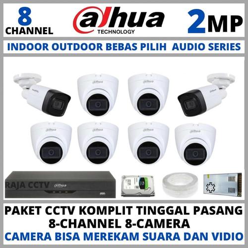 Promo PAKET CCTV DAHUA 8 CHANNEL 8 CAMERA 2MP 1080P CAMERA CCTV KAMERA ...