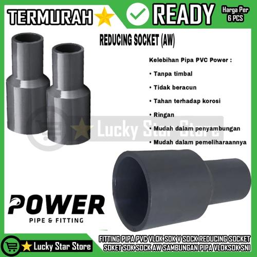 Jual VLOK SOK V REDUCING SOCKET SOKET SOCK AW FITTING PIPA PVC PER 1 ...