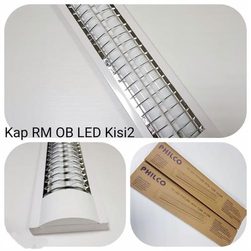 Jual kap lampu rm outbow kisi kisi 2x8w 60cm set lampu tl t8 led ...