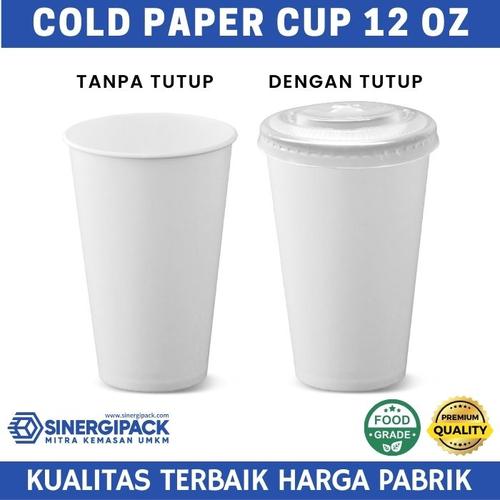 Jual Paper cup 12 oz dengan Tutup - Gelas Kertas Minuman Dingin/Cold ...