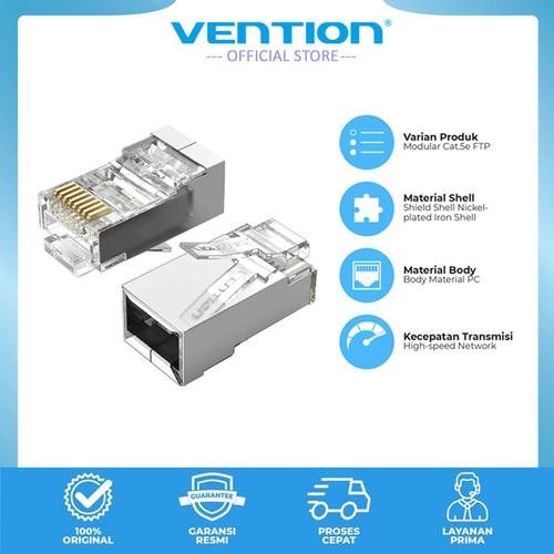 Jual Vention Konektor RJ45 Cat.5e FTP Modular Jack Plug Connector ...