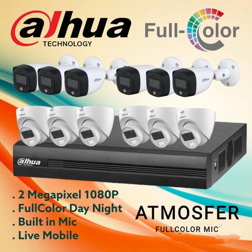 PAKET CCTV DAHUA 16CH 12 CAMERA 2MP FULLCOLOR MIC SIAP PASANG AUDIO,  HARDISK 1TB di Atmosfer Shop Tokopedia