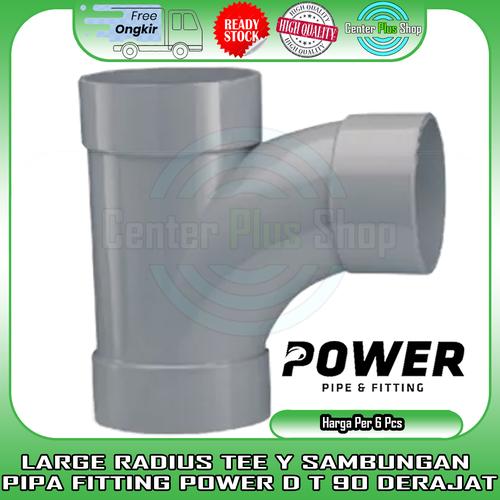 Jual 6 Pcs Tee way ty large radius tee 90 derajat D PVC T Y Sambungan ...
